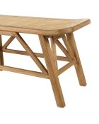 Banc 2 places en bois de mindi et rotin naturel