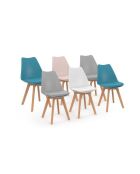 6 Chaises Nordia assise multicolores - 46x51x79,5 cm