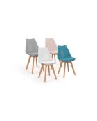 4 Chaises Nordia assise multicolores - 46x51x79,5 cm