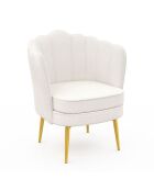Fauteuil Arielle en bouclette et pieds dorés - 68x59x76 cm