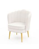 Fauteuil Arielle en bouclette et pieds dorés - 68x59x76 cm