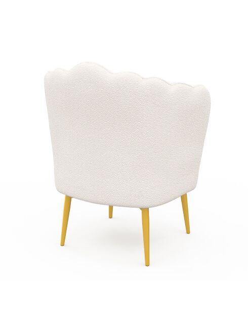 Fauteuil Arielle en bouclette et pieds dorés - 68x59x76 cm