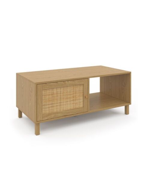 Table basse Erin en cannage - 100x50x42 cm