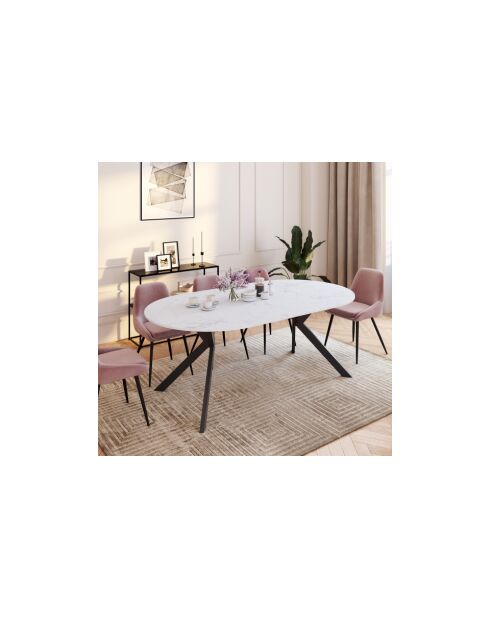 Table à manger extensible Spider effet marbre - 110-200 x110x75 cm