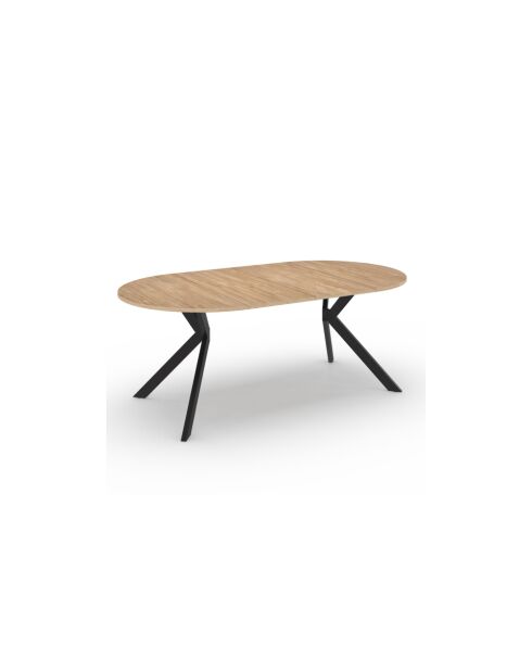 Table à manger ronde extensible Spider bois et noir - 110-200 cmx110x75 cm
