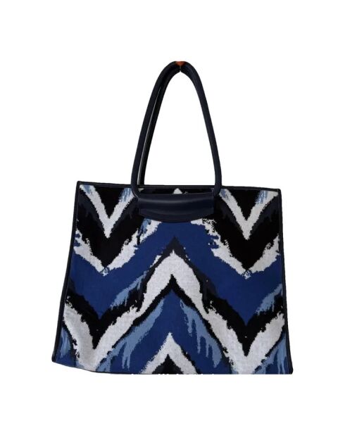 Sac à provisions macro zig zag bleu