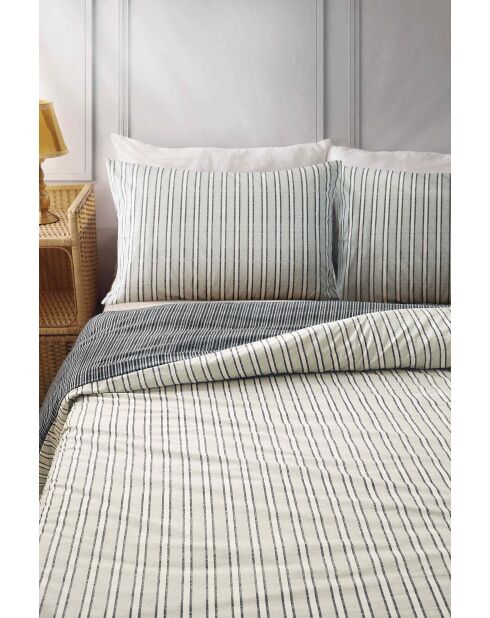 Parure housse de couette Louis Stripe Grise