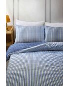 Parure housse de couette Louis Stripe Bleue