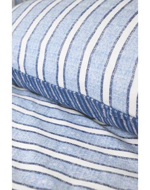 Parure housse de couette Louis Stripe Bleue