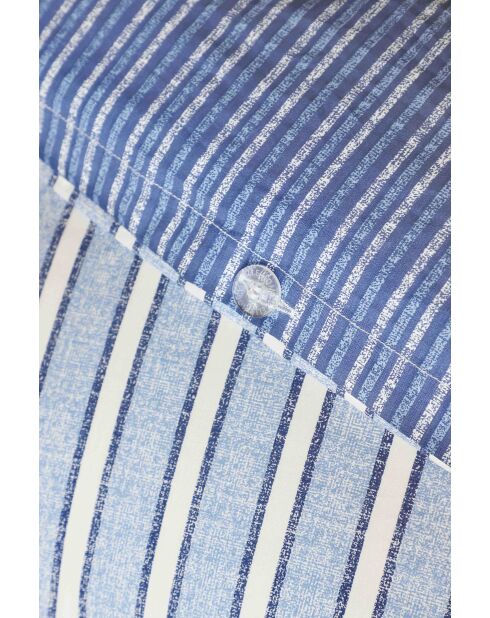 Parure housse de couette Louis Stripe Bleue