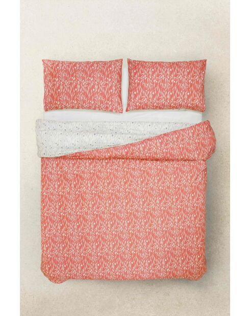 Parure housse de couette Willows Corail