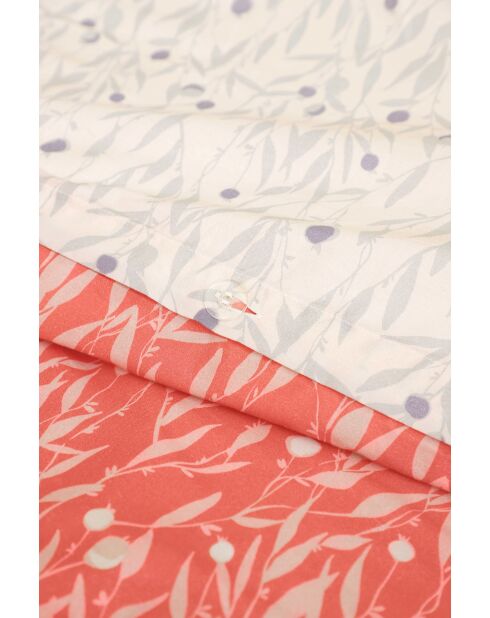 Parure housse de couette Willows Corail