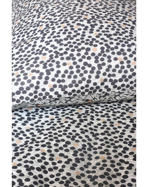 Parure housse de couette Peas Charbon