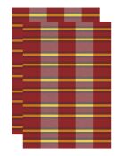 2 Torchons Rayures Marron Vpc - 50X70 cm