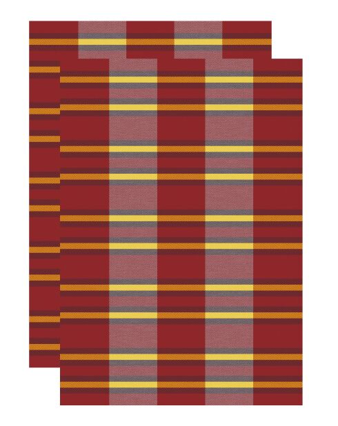 2 Torchons Rayures Marron Vpc - 50X70 cm