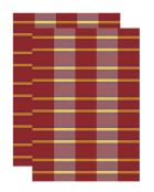 2 Torchons Rayures Mauve Vpc - 50X70 cm