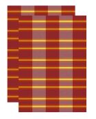 2 Torchons Rayures Orange Vpc - 50X70 cm