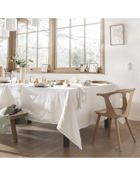 Nappe en Coton & Lin Nuances Blanches