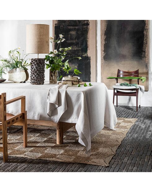 Nappe 100% Lin Portofino Fiori Sabbia Lin