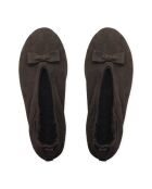 Ballerines en cuir Faustine chocolat