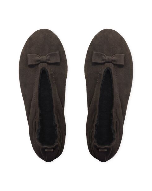 Ballerines en cuir Faustine chocolat