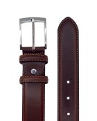 Ceinture ville bord surpique boucle rectangle Lysiane tabac