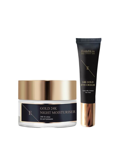 24-karätiges Goldset Nachtcreme+Augenkonturcreme - 2 Stück