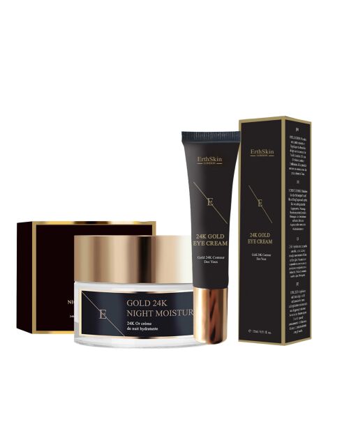 24-karätiges Goldset Nachtcreme+Augenkonturcreme - 2 Stück