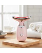 Masajeador rosa antienvejecimiento para rostro y cuello