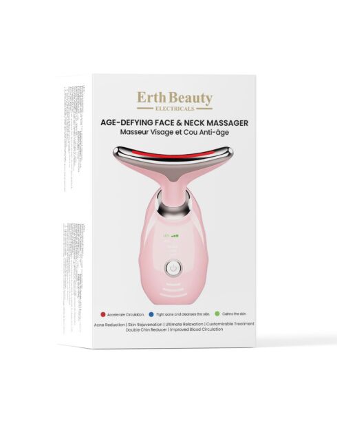 Massaggiatore viso e collo rosa antietà