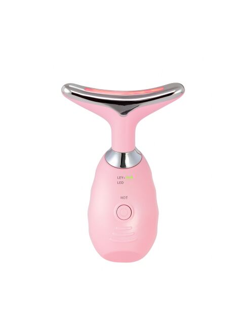 Massaggiatore viso e collo rosa antietà