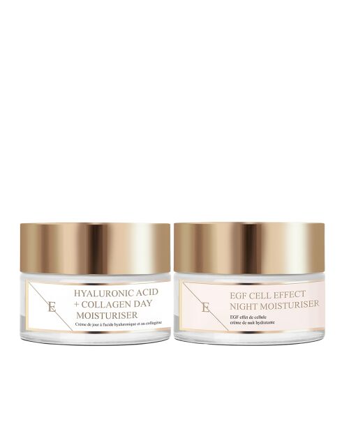 Tagescreme mit Hyaluronsäure und Kollagen + Nachtpflege mit EGF-Zelleffekt - 2 Stück