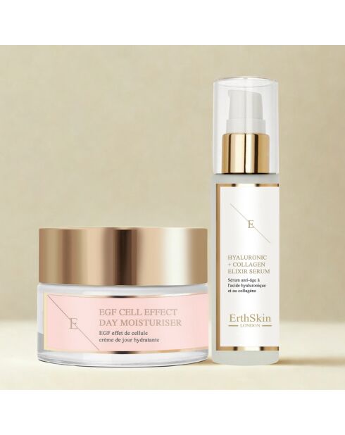 EGF Cell Effect Cream + Serumset met hyaluronzuur en collageen - 2 stuks