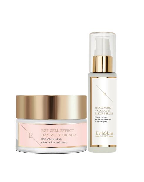 EGF Cell Effect Cream + Serumset met hyaluronzuur en collageen - 2 stuks