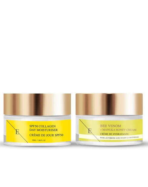 Set Crème venin d'abeille et  miel + Crème de jour au collagène SPF 50 - 2 pièces