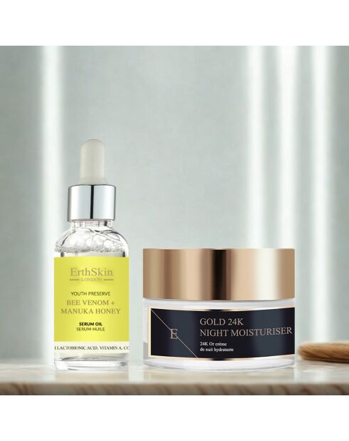 Bienengift- und Honigöl-Serum+Anti-Falten-Nachtcreme-Set - 2 Stück