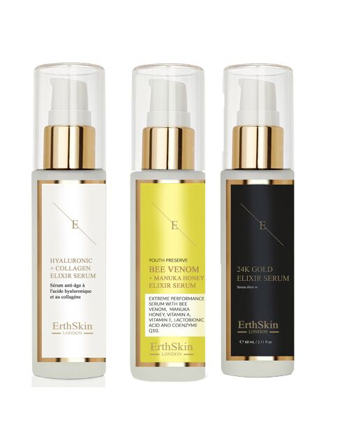 Set siero elisir al veleno d'api e miele + siero all'acido ialuronico + siero elisir antirughe - 3 pezzi