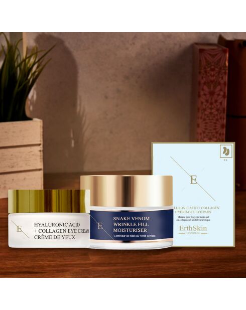 Set Anti-Aging-Augenkonturcreme + Snake Venom Anti-Falten-Feuchtigkeitscreme + Augenkonturpflaster - 3 Stück