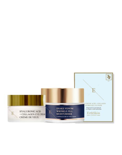 Set Anti-Aging-Augenkonturcreme + Snake Venom Anti-Falten-Feuchtigkeitscreme + Augenkonturpflaster - 3 Stück