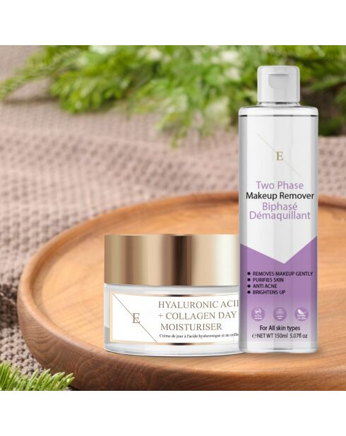 Set Démaquillant + Crème de jour acide hyaluronique - 2 pièces