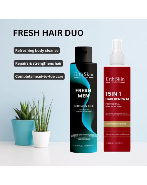 Fresh Men Duschgel 300 ml und professionelle 15-in-1-Haarmaske 300 ml
