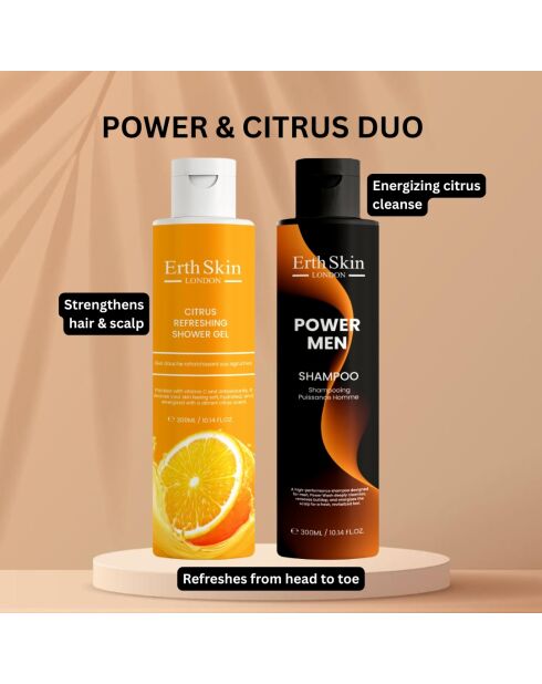 Power Men Shampoo 300 ml + Erfrischendes Citrus-Duschgel 300 ml