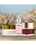 Set de crema de noche con retinol, crema antienvejecimiento para contorno de ojos y aceite facial Pink Glow, 3 unidades