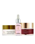 Set de crema de noche con retinol, crema antienvejecimiento para contorno de ojos y aceite facial Pink Glow, 3 unidades
