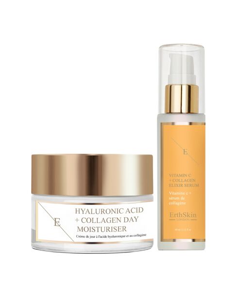Vitamin C Elixir Serum + Hyaluronzuur Dagcreme Set - 2 stuks