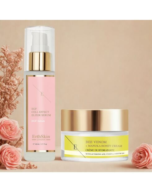 Bienengift- und Honigcreme + EGF-Serum mit zellulärer Wirkung - 2 Stück