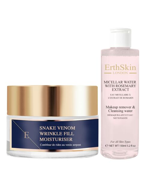 Set de crema hidratante antiarrugas con agua micelar de romero y veneno de serpiente, 2 unidades