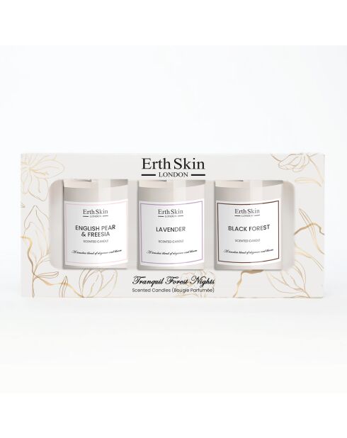 3 candele profumate notti tranquille nella foresta