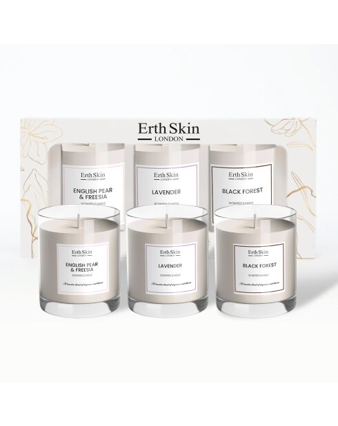 3 candele profumate notti tranquille nella foresta