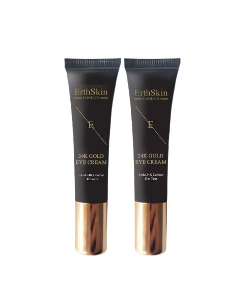 2 cremas para contorno de ojos en oro de 24 quilates, 2 x 15 ml